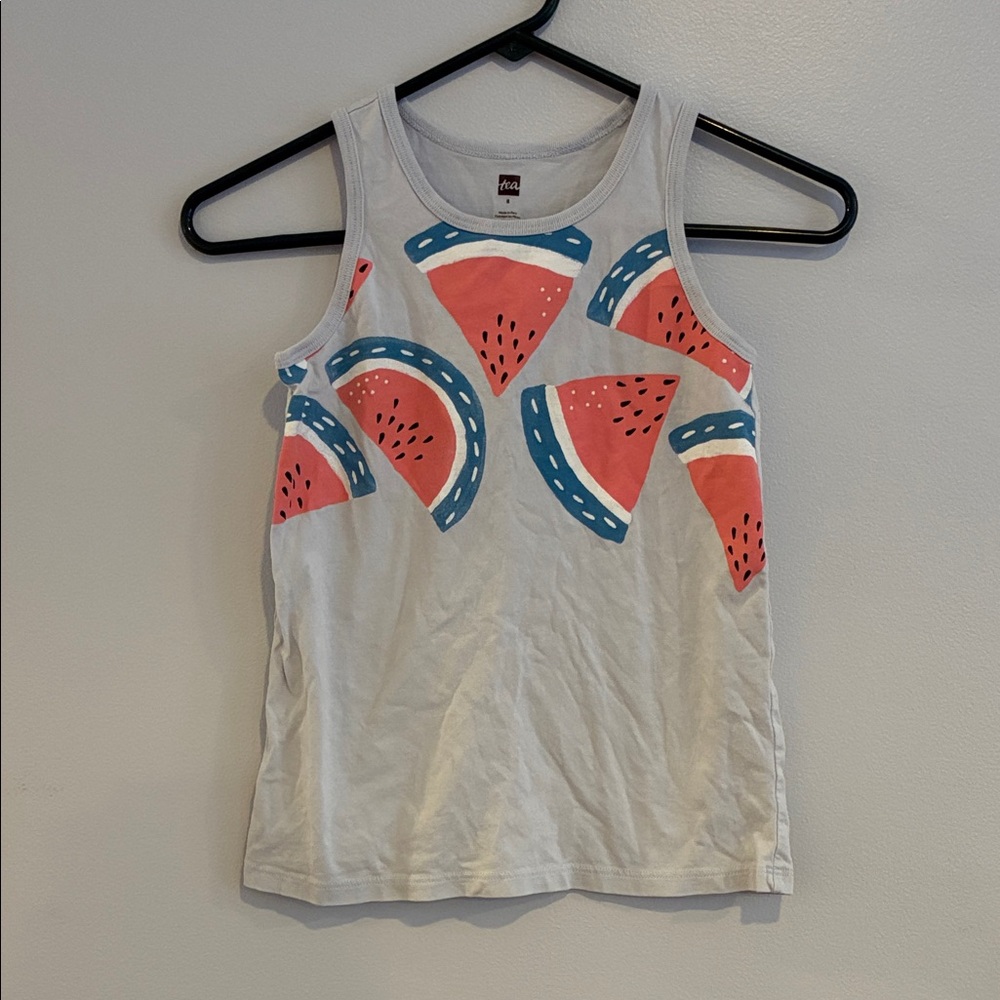 Girls Tea Collection Watermelon Tank Top - Blue w/watermelons